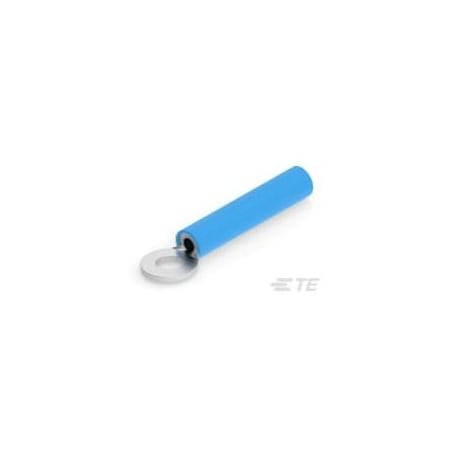 Te Connectivity Ring Terminal, #6 Stud Size, 2.62 mm², 600/1,000 V, Polyolefin Insulated, Blue 8-55850-2